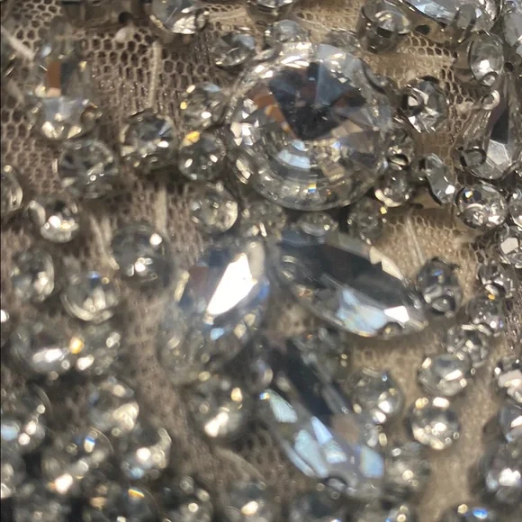 Silver Embellished Halter bedazzled Cocktail Dress - Picture 11 of 17